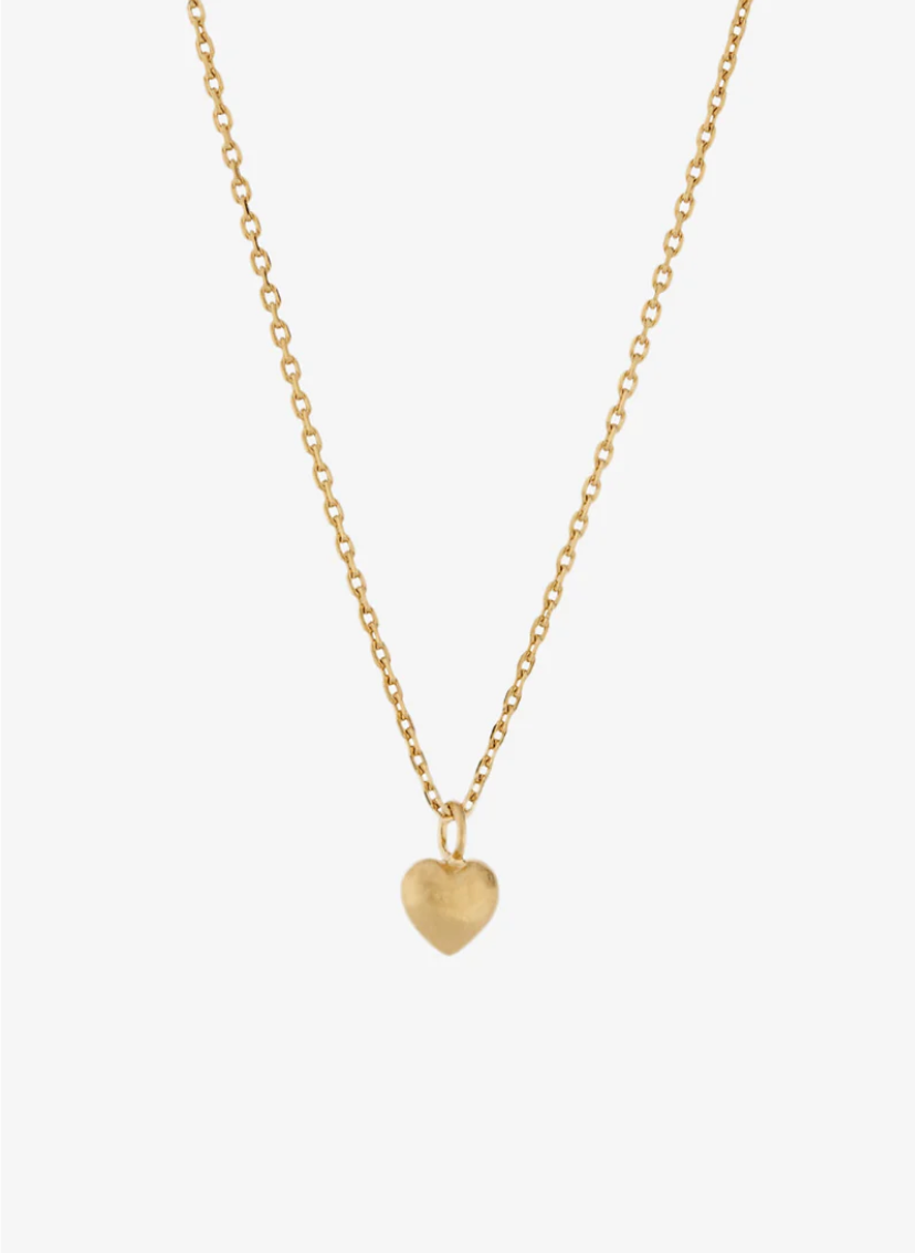 Solid Heart Gold Necklace